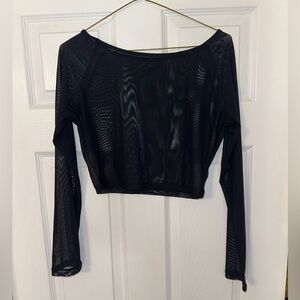 Buffbunny sheer long fleece crop top